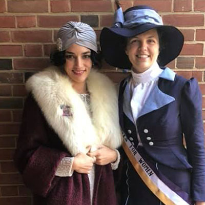 Picture of Mary and friend in period costumes