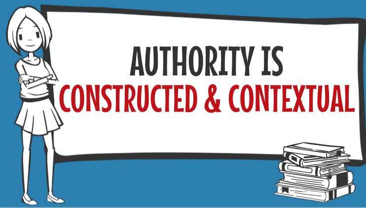 Title page of video titled Authority Is Constructed & Contextual